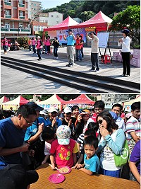 結合雙十國慶及重陽節,民政局昨天舉辦「101年雙十國慶闔家歡」,副縣長陳敬忠、局長王詩乾到場與民同樂;現場親子互動趣味競賽,讓大、小朋友都相當盡興。(圖/文:曹重偉)