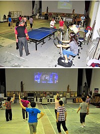 　馬港光武堂好熱鬧！在馬港社協及村辦公處努力奔走充實內部設施之下，讓村中父老鄉親每晚都有好去處；目前光武堂已排定每日開放時間，也歡迎各村鄉親前來同樂，熱鬧一下。（圖／文：曹重偉）