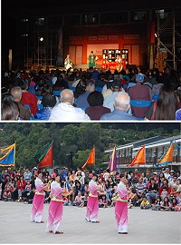 2012年馬祖秋慶•美廟仲秋活動─媽祖昇天祭昨天火熱登場,藝陣、閩劇吸引鄉親、旅客觀賞,美食園遊會更討好鄉親挑剔的味蕾。(圖/文:邱竟瑋)