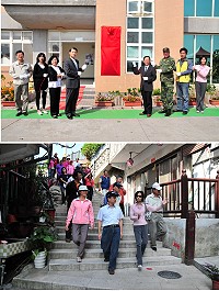 縣府環保局昨天舉行搬遷揭牌典禮,由署長沈世宏專程來馬主持,他也特別走訪環保模範社區鐵板社區,留下美好印象。(圖/文:曹重偉)