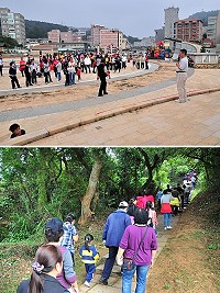 秋高氣爽運動好季節!福建連江地方法院檢察署昨天應景舉辦「犯罪被害人保護週暨宣導兩公約、消除婦女歧視及修復式司法健行活動」,吸引二百多位鄉親扶老攜幼前往參加。(圖/文:曹重偉)