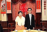 2日在桃園結婚,昨天在馬祖辦桌,新娘雙親也到馬祖一遊。(圖:曹以鋒)
