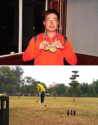蔡孟宏擊敗眾多高手榮獲第四屆離島運動會木球個人賽男子組金牌。(圖:連江縣木球代表隊提供)