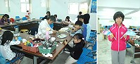 福澳社協科學與美勞-笨鳥亂飛活動昨於馬祖區漁會舉行,吸引近20位學童與家長到場參與,在地區藝術家陳振輝的指導下學習彩繪飛鳥擺飾。(圖/文:邱竟瑋)