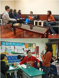 「馬祖青年公民記者─廣播研習營」昨天啟動,二十多名地區青年學子學習建構採訪問題,與實際訪問。(圖/文:邱竟瑋)