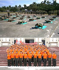 莒光指揮部步兵營營部連參加國防部首次舉辦「國軍三項基本體能競賽」榮獲國軍第三名,更勇奪全陸軍第一名佳績。(圖:莒指部提供)