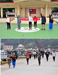 「2012馬祖路跑賽」昨天盛大開跑,在參議王忠銘、副指揮官王興禮等人共同鳴槍後,127位選手及200多位參加官兵應聲而出,奮力向前衝。(圖/文:曹重偉)