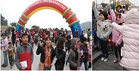 縣府民政局昨舉辦國際志工日健走活動,健走、搶答參與踴躍。(圖/文:邱竟瑋)