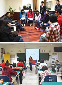 　馬祖青年公民記者廣播研習營在經過理論與編採、口條、分組訓練後上場訪問，體驗廣電的經驗。（圖：非凡音電台提供）
