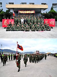 歡迎馬祖英雄!莒指部營部連代表馬防部參加101年度「國軍三項基本體能競賽」,勇奪陸軍組冠軍及全國第三名;縣長楊綏生會同馬防部指揮官任季男等軍官,專程前往碼頭迎接這群英勇弟兄凱旋返鄉。(圖/文:曹重偉)