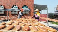 　台灣漁村婦女頂著豔陽勤於翻動烏魚子，就是為了讓口感更美味。（圖：聯合報）