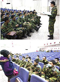 (上圖)心輔官逐一了解每位弟兄之個人專長及家庭狀況。(下圖)志工媽媽為弟兄熱情介紹東引島風俗民情與許多著名觀光景點。(圖/文:李家宇)