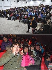 圖一至圖四:古裝電影「花漾」昨晚在南竿介壽堂、北竿中正堂播放,吸引滿場觀眾。(圖/文:邱竟瑋、陳鵬雄)
