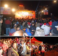 「2013卡蹓馬祖瘋跨年」兩岸跨年晚會昨晚於福澳運動場舉行,縣府也和鄉親分享去年所進行的交通與旅遊相關建設成果,以及新年展望。(圖/文:邱竟瑋)