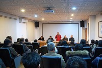 　馬酒新任總經理葉金旺昨天與數十位生產及包裝部員工座談，陳述個人管理理念外，也立即展現有要求、有福利的行事風格。（圖／文：劉秋月）