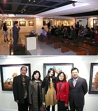 　父親的愛融合馬祖機緣！陳瑞珠女士「我們相約在台北」油畫個展在北市吉林藝廊粉墨登場，包括縣長楊綏生、議長陳貴忠夫婦等台馬兩地人士專程到場致意及欣賞。（圖：連江縣政府提供）