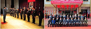 北區司令部連江縣後備服務中心舉辦今年度後備軍人晉任暨幹部表揚典禮,由馬防部指揮官任季男主持,為今年晉任人員授階及表揚後備軍人楷模。(圖/文:曹重偉)