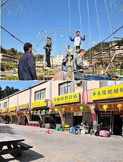 因應「兩馬同春鬧元宵」擴大舉辦,山隴境白馬尊王廟提前展開佈置工作,介壽商場的花燈已完成佈置,去年廣獲好評的穿越蔬菜公園「同心源」燈廊也在積極裝置中。(圖/文:曹重偉)
