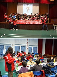 北科大學生第七度來馬舉辦寒假服務營隊,以所學專長帶領學生玩遊戲認識科學,南竿三校報名學生多達60人,在中正國中小開心展開寒假科學營活動。(圖/文:劉秋月)