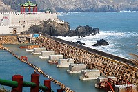 東引中柱橋重建工程,已建立起9座橋墩。(圖/文:陳其敏)