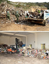 環保局及南竿鄉公所全力執行「102年國家清潔週計畫」,軍方也大力支援整潔工作,共清運一般垃圾92噸、巨大廢棄物49噸、資源回收16.5噸,成果豐碩,經過後端處理讓這些垃圾又能重新變成資源。(圖/文:曹重偉)