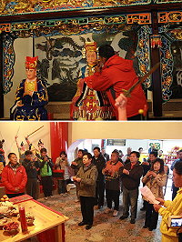莒光鄉福正境天上聖母等多尊珍貴神像完成修復,昨天特舉辦開光安座大典,縣長楊綏生專程前往擔任主祭。(圖:國立雲林科技大學文化資產維護系林崇熙提供)