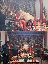　年初七，福正白馬尊王廟擺暝日，也同時為四鄉五島擺暝活動揭開序幕。（圖／文：林冰芳）