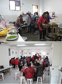 擺暝隔天中午由當頭們烹煮祭品提供給信眾們食福,這樣的習俗僅剩東莒廟宇依舊維持。(圖/文:林冰芳)