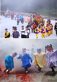 東引鄉「白馬尊王」遶境,聲勢浩大,洋溢著節慶熱鬧氣氛。(圖/文:陳其敏)