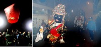　東引「十八暝」遊燈遶境，施放幸福天燈。（圖／文：陳其敏）