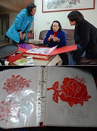 馬祖僅剩少數可以剪花的依嬤,山隴陳賽嬌女士接受公視專訪,談到自己無師自通的剪花手藝,這項早年存在民間裝飾的文化藝術,由於年輕人無意學習,似乎即將走入歷史;陳賽嬌家中灶神香爐仍可見香爐花裝飾。(圖/文:劉秋月)