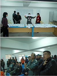 馬祖區漁會昨天舉行第22屆會員代表暨漁民小組長選舉,進行會員代表開票。(圖/文:邱竟瑋)