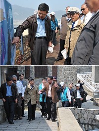 政務委員楊秋興一行現勘北竿博弈開發與機場擴建周邊地景,並聽取相關簡報。(圖/文:陳鵬雄)
