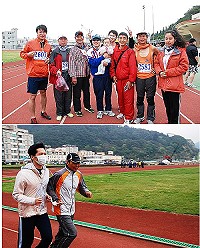 觀光局昨天為愛跑馬祖活動,出現一群充滿大愛的參加者,由台灣阿甘精神發展協會理事長張文彥親自帶隊來到馬祖,不同的身體障礙者並不影響對跑步的熱情,而全盲視障者一樣在愛心陪跑者的帶領下,向前跨出大步。(圖/文:劉秋月)