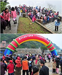 102年兒童節親子健行活動活力登場,吸引不少鄉親全家總動員,一起走出戶外舒展身心,登上摩天嶺欣賞美景。(圖/文:曹重偉)