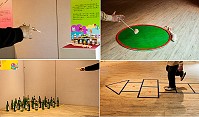 　慶祝兒童節，文化局舉辦「憶起童遊」童玩展，射罐子、套圈圈、跳格子、甩陀螺，4月3日邀請地區大小朋友一起來玩個過癮！（圖／文：劉秋月）