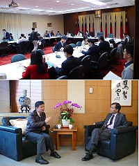 行政院昨續審博弈專法,縣長楊綏生也受邀參加,依據縣內會前會共識發言建請多放寬限制,稅率也不宜太高;也順道拜訪航政司長陳天賜及交通部長葉匡時,分別就南、北竿機場改善及博弈專法審查等事宜交換意見。(圖:連江縣政府提供)