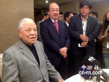新竹行是李登輝今年首度下鄉,與隨行媒體進行座談並接受媒體提問。(圖/中評社記者鄒麗泳)