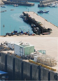 東引中柱港漁船碼頭堆放許多雜物,民眾要求公部門拿出魄力改善。(圖/文:陳其敏)