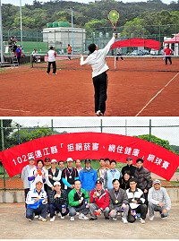 「拒絕菸害、網住健康」網球賽火熱開打,參賽4隊捉對廝殺,結果由最搭主題的「Love健康」以3連勝戰績風光封王。(圖/文:曹重偉)