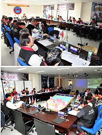 縣府動員、災防、戰綜三合一會報昨天進行102年第1次定期會議兵棋推演預演,由副召集人副縣長陳敬忠主持。(圖/文:曹重偉)