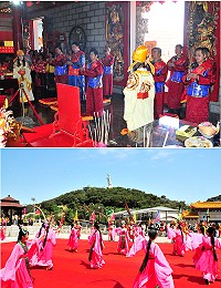 「慶祝媽祖1054聖誕祭祀大典」盛大登場,由縣長楊綏生擔任主祭,仿古禮進行莊嚴隆重,難得一見的「八佾舞」也是場上焦點。(圖/文:曹重偉)