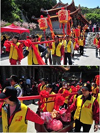 　馬祖境天后宮今年慶祝媽祖聖誕人氣鼎沸，一大亮點就是來自山隴境北極玄天宮，從前晚的遶境到昨天的祝壽活動都出動超大陣仗跨區參加，就在他們的大力幫忙及捧場下，讓今年的媽祖聖誕是熱鬧非凡。（圖／文：曹重偉）