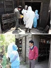 為防堵H7N9流感疫情,連江縣疫情指揮中心昨天應中央指揮中心指示,派員會同建設局獸醫前往地區禽畜業場所訪查,積極向業者進行衛生教育宣導。(圖:連江縣衛生局提供)