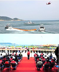 連江縣102年度災害防救演習圓滿落幕,從實兵操演到災民收容等各項演練都是精確紮實、過程流暢,獲得全場來賓一致好評;陳士魁致詞時勉勵大家要有「勿恃敵之不來、恃吾有以待之」的精神。(圖/文:曹重偉)