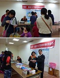 　標準檢驗局馬祖辦事處特別推出「血壓計、體重計及耳溫槍免費檢測服務」，吸引多位民眾攜帶相關用具前往檢驗；鄉長朱秀平也冒雨專程到場關心，肯定馬祖辦事處為民服務熱誠。（圖／文：曹重偉）