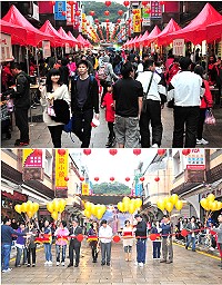 「馬港觀光夜市」重新出發,吸引上千人次的軍民鄉親前往消費,而且越夜越熱鬧,許多攤位都是大排長龍,跨海相助的「叫賣哥」葉昇峻也是賣力演出,幽默詼諧的連珠炮功力,成功炒熱現場氣氛。(圖/文:曹重偉)