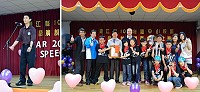 連江縣102年度國中小校際英語演說比賽,東引國中大滿貫,派出的三位選手分別獲得第一名劉威成(圖左)、第二名曾于真以及第四名林怡廷;而仁愛國小讀者劇場表現優異,獲得品審一致好評。(圖/文:劉秋月)