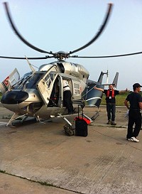 中興航空直升機完成特檢昨天返回馬祖進駐。(圖:中興航空公司)
