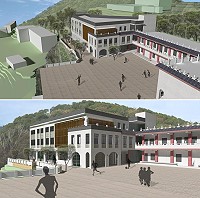 因應寄宿師生與建築物安全之需求,連江縣敬恆國中小準備實施校舍整建工程,將運用近新台幣5000萬元經費,預計今年7月至9月之間發包,明年11月底前完工,圖為工程示意圖。(圖:敬恆國中小提供)